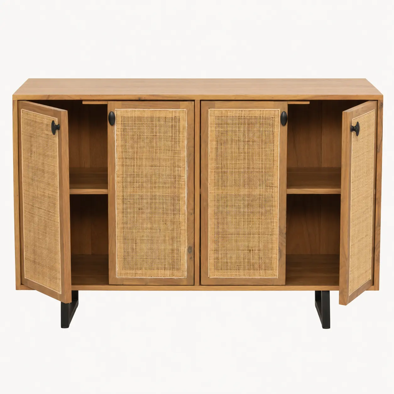 Zaioraa zebrano natural cane acacia wood sideboard