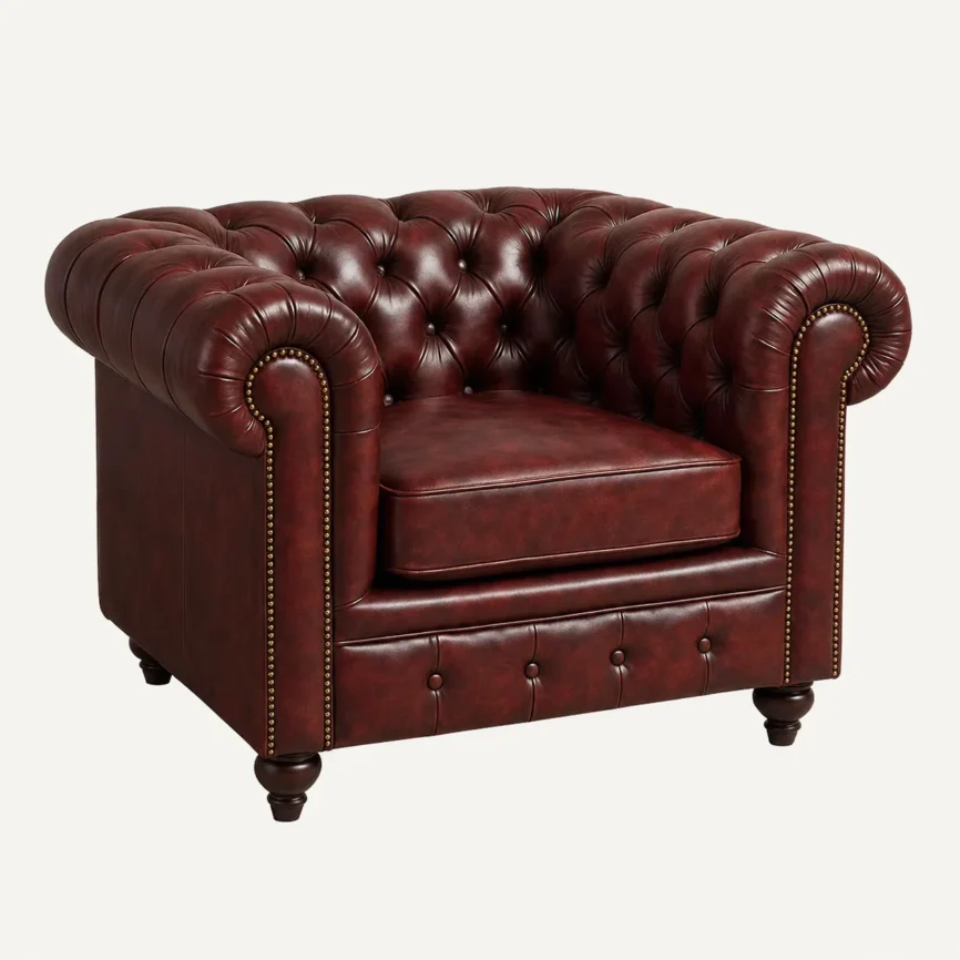 Single seater leather sofa