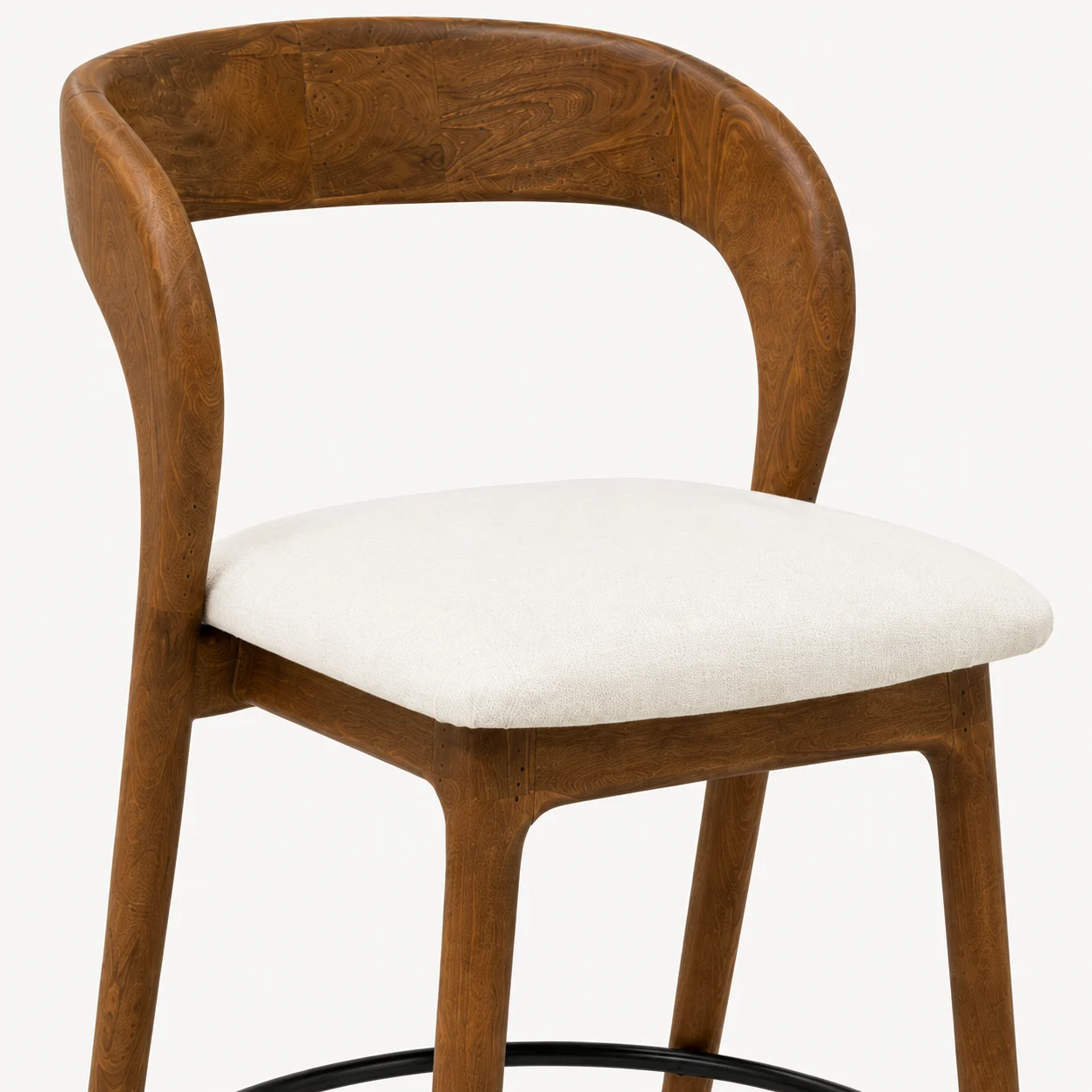 Zaioraa valincia brown oak wood bar stool