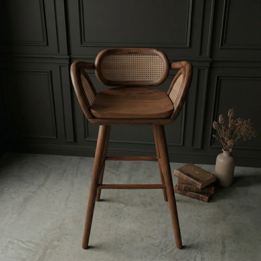 Cane bar stool