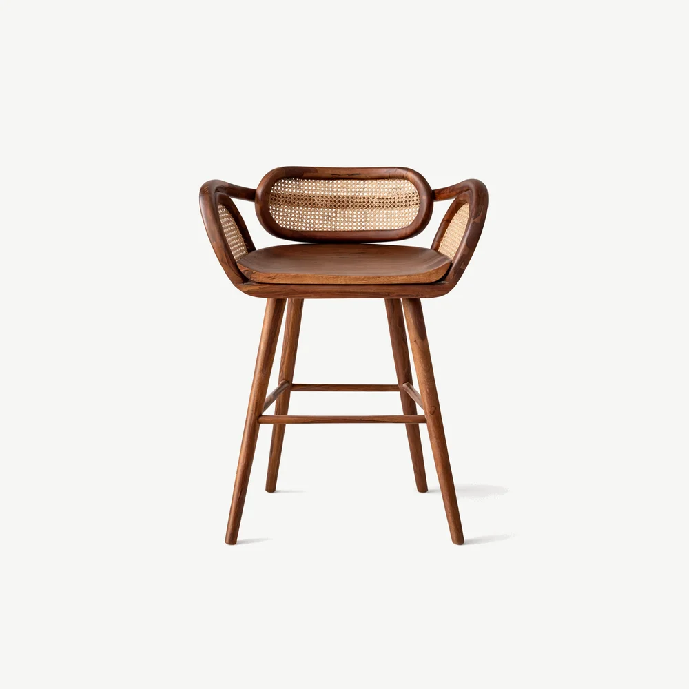 Cane bar stool