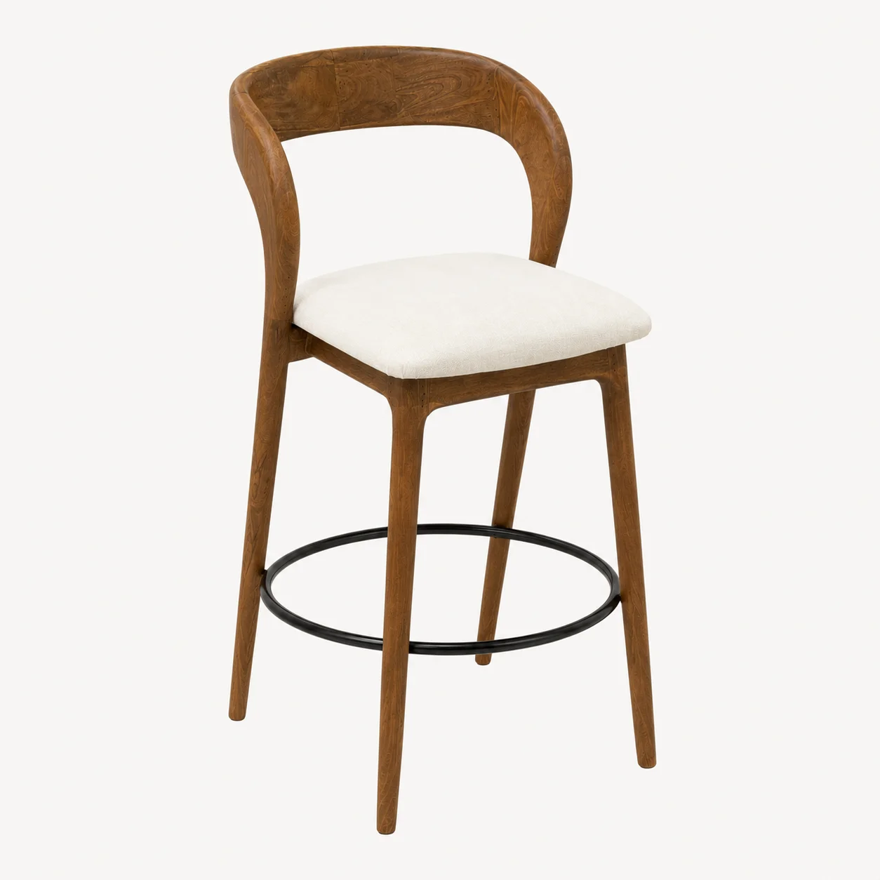 Zaioraa valincia brown oak wood bar stool