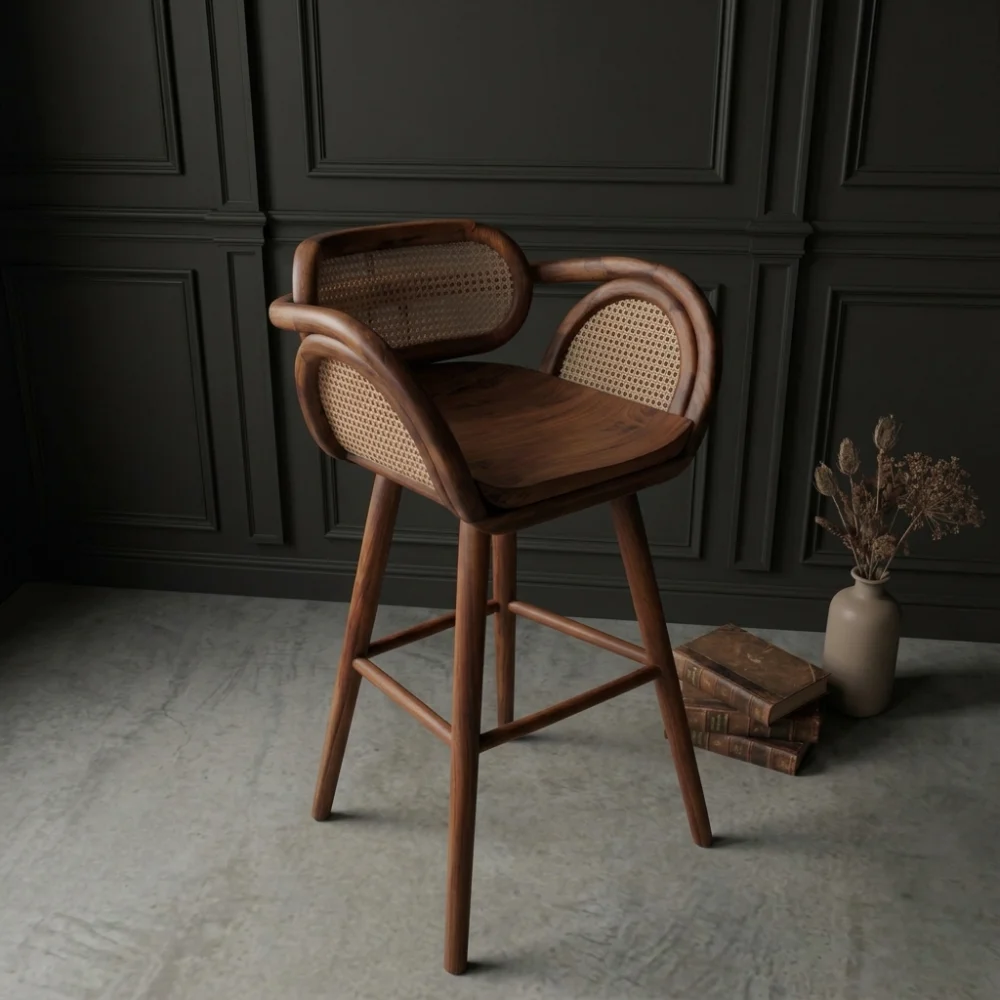 Cane bar stool