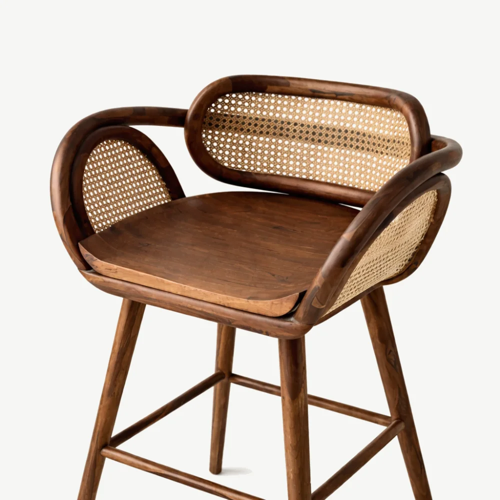 Cane bar stool