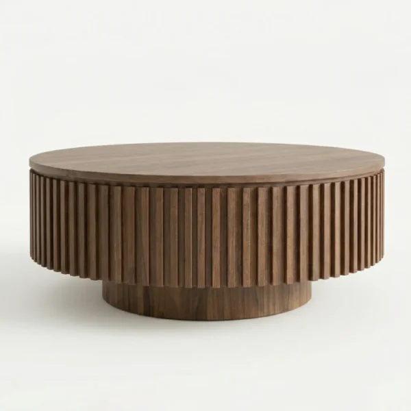 Zaioraa carmel dark walnut teak wood coffee table