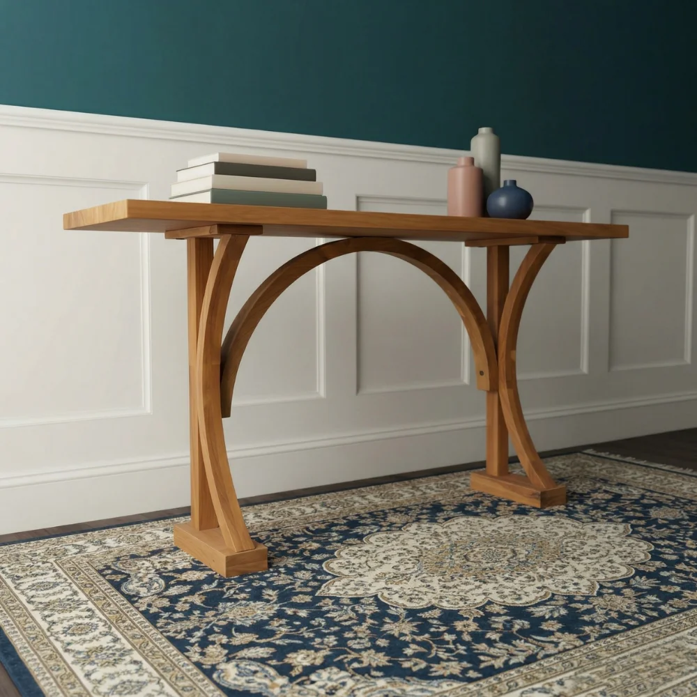 Zaioraa zebrano natural acacia wood console table