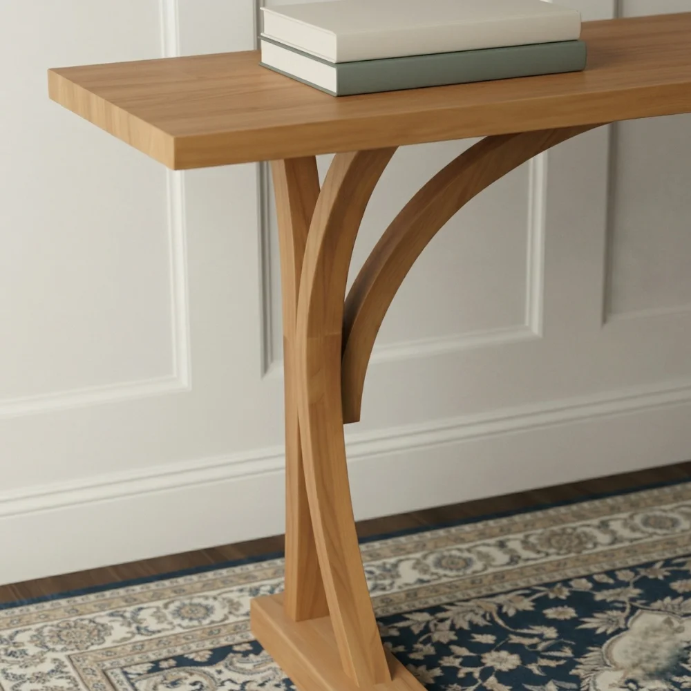 Zaioraa zebrano natural acacia wood console table