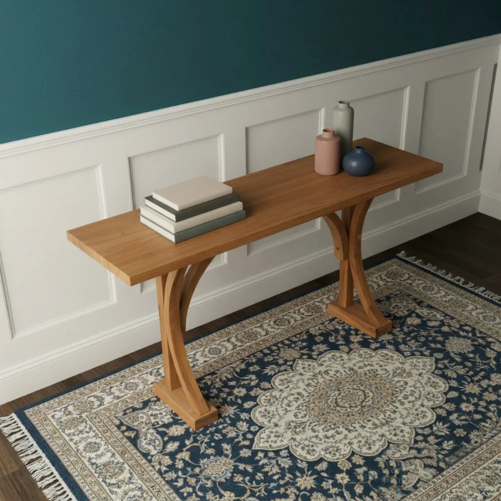 Zaioraa zebrano natural acacia wood console table
