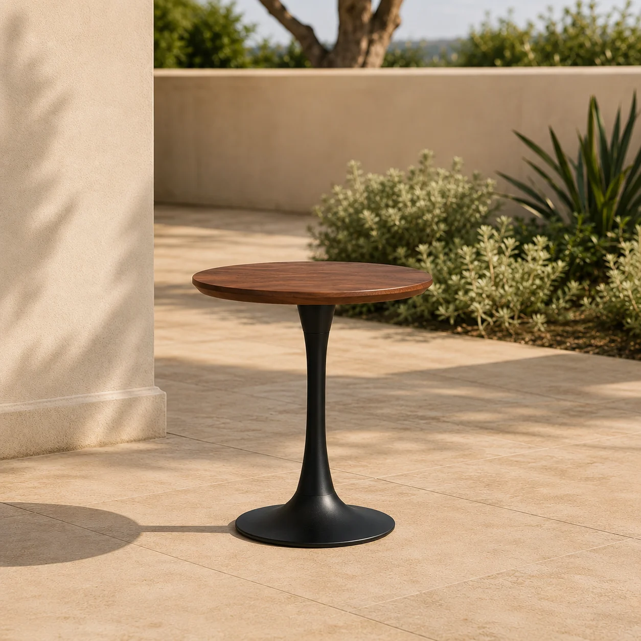 Zaioraa orion round black metal side table