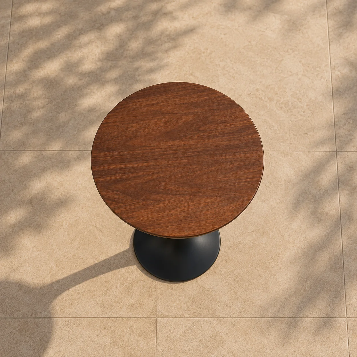 Zaioraa orion round black metal side table