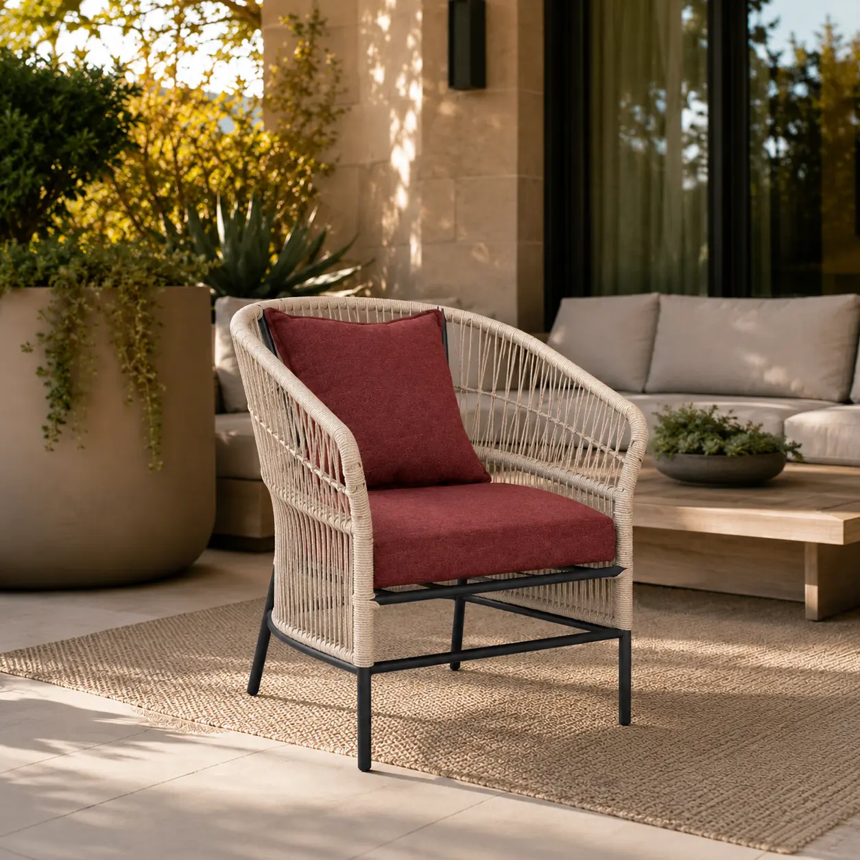 Zaioraa orion grey metal outdoor chair