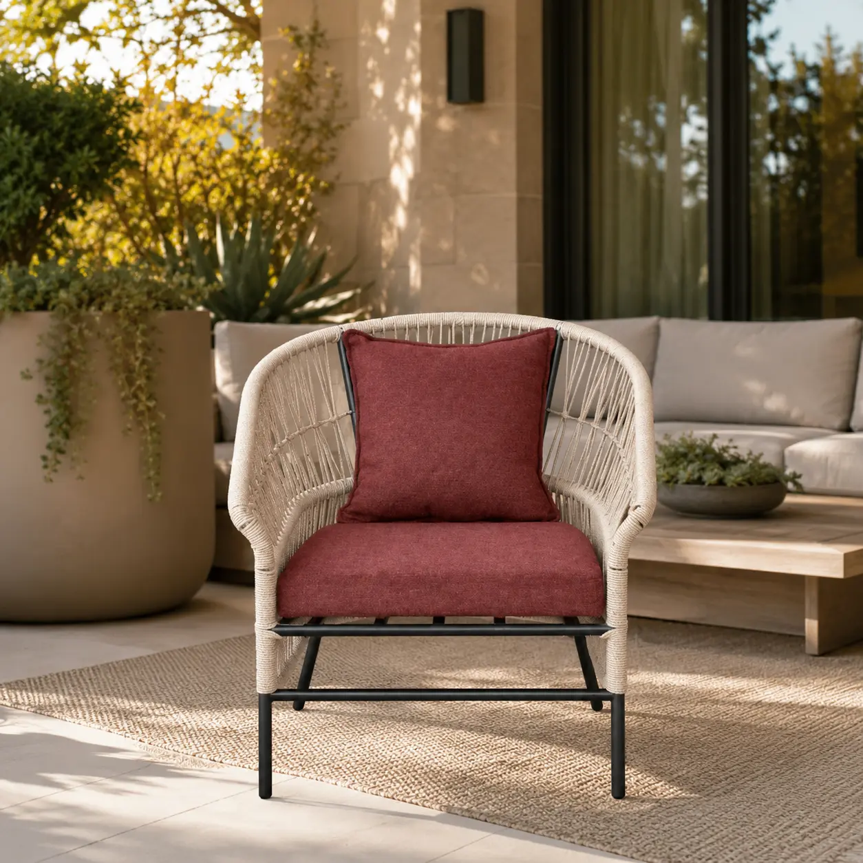 Zaioraa orion grey metal outdoor chair