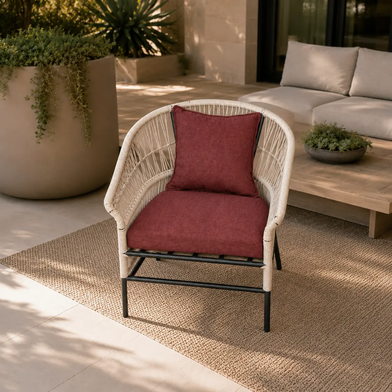 Zaioraa orion grey metal outdoor chair