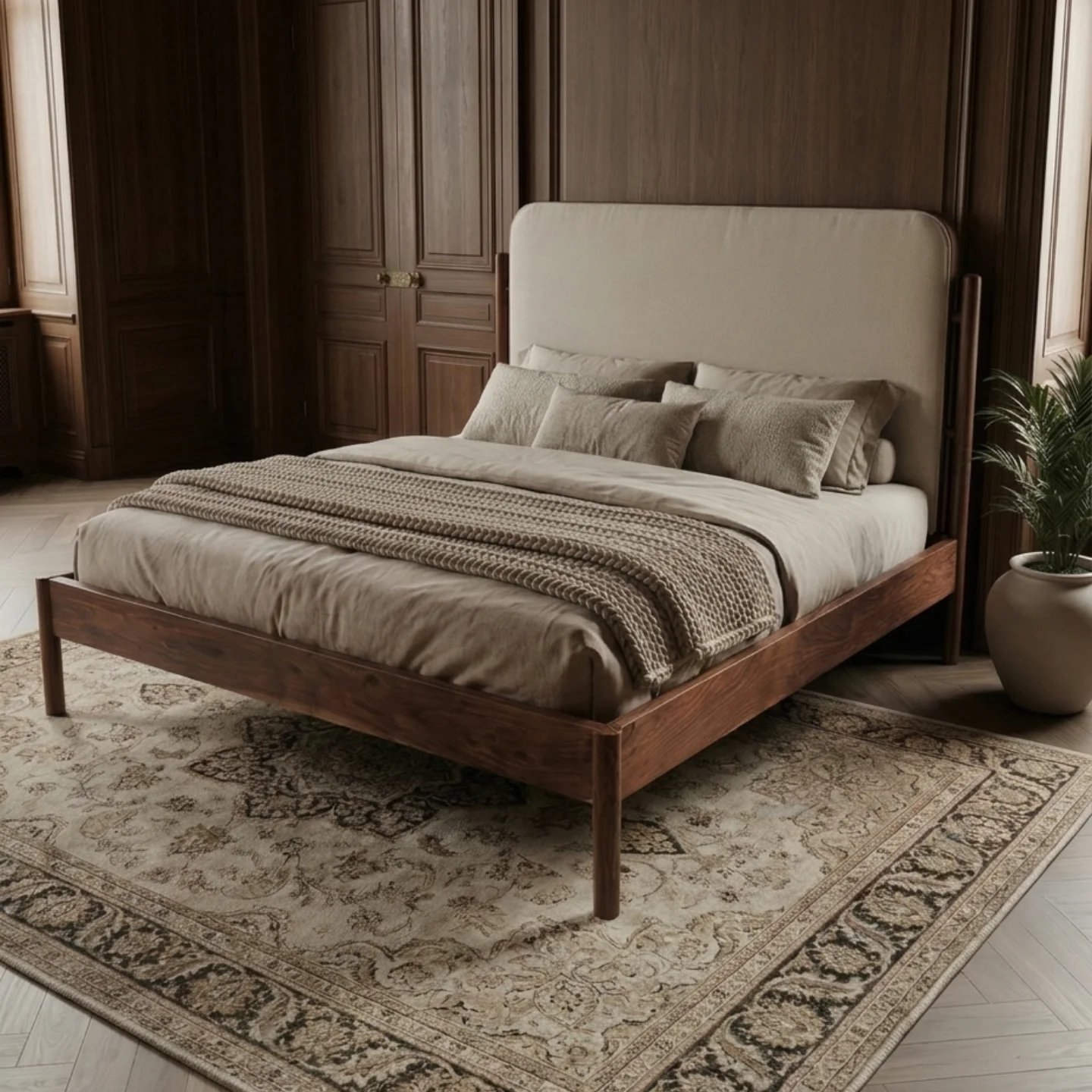 wooden bed