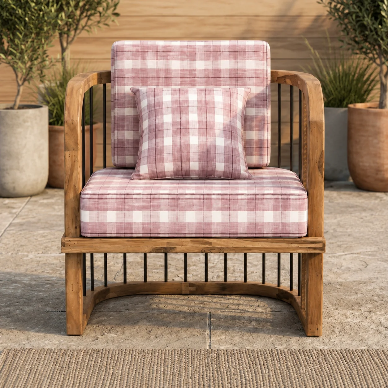 Zaioraa zebrano natural cane sheesham wood outdoor chair