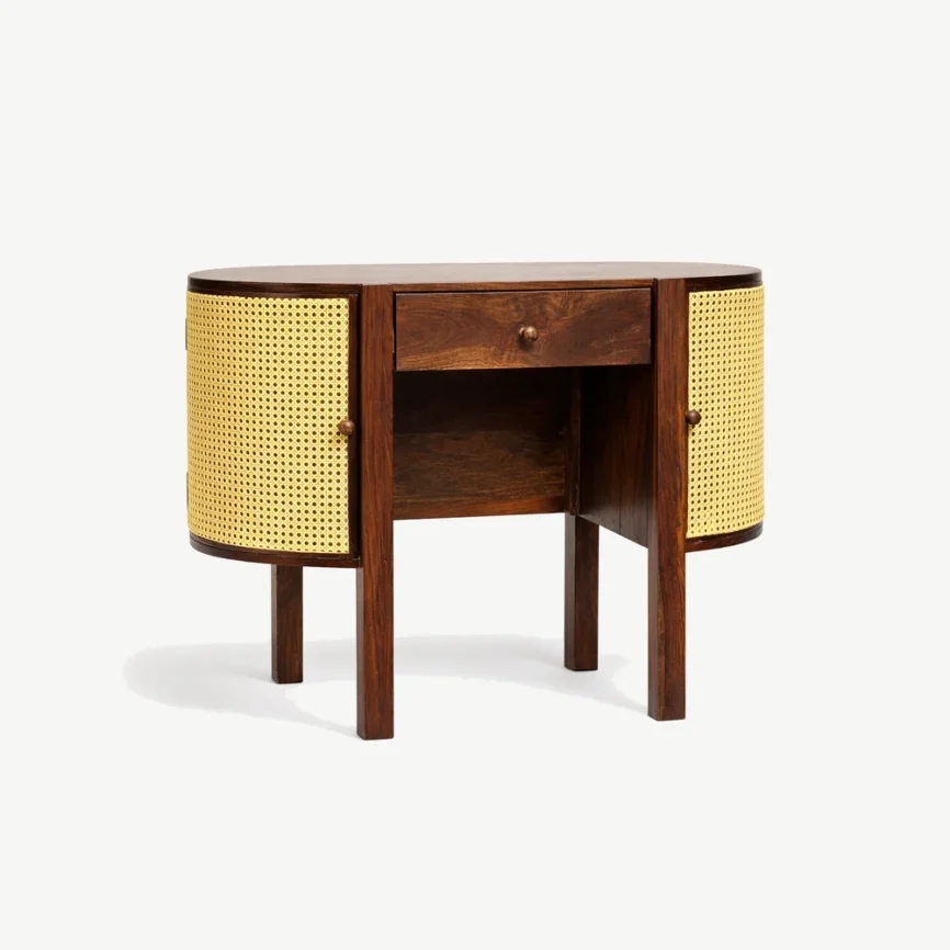 Cane console table