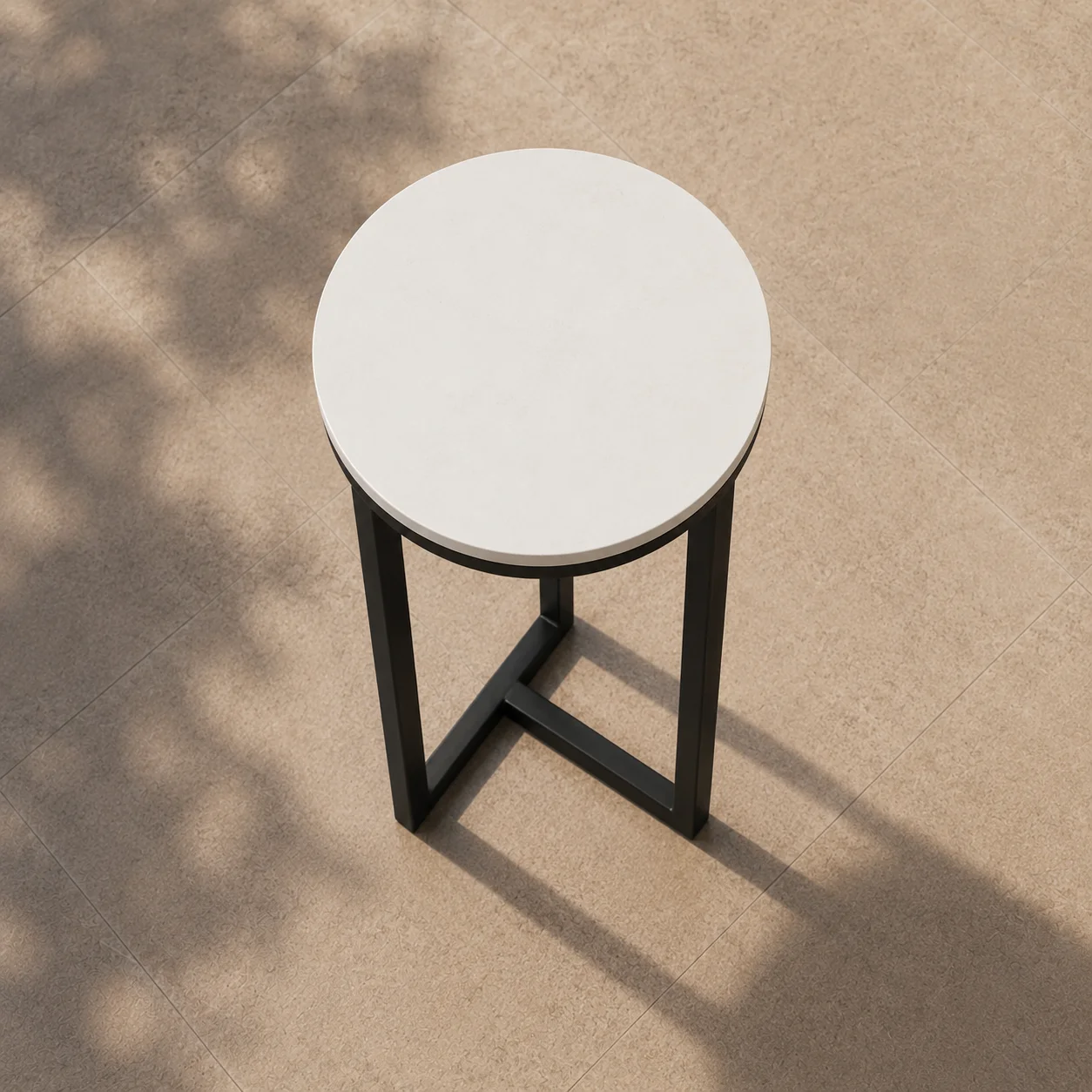 Zaioraa orion round black metal side table