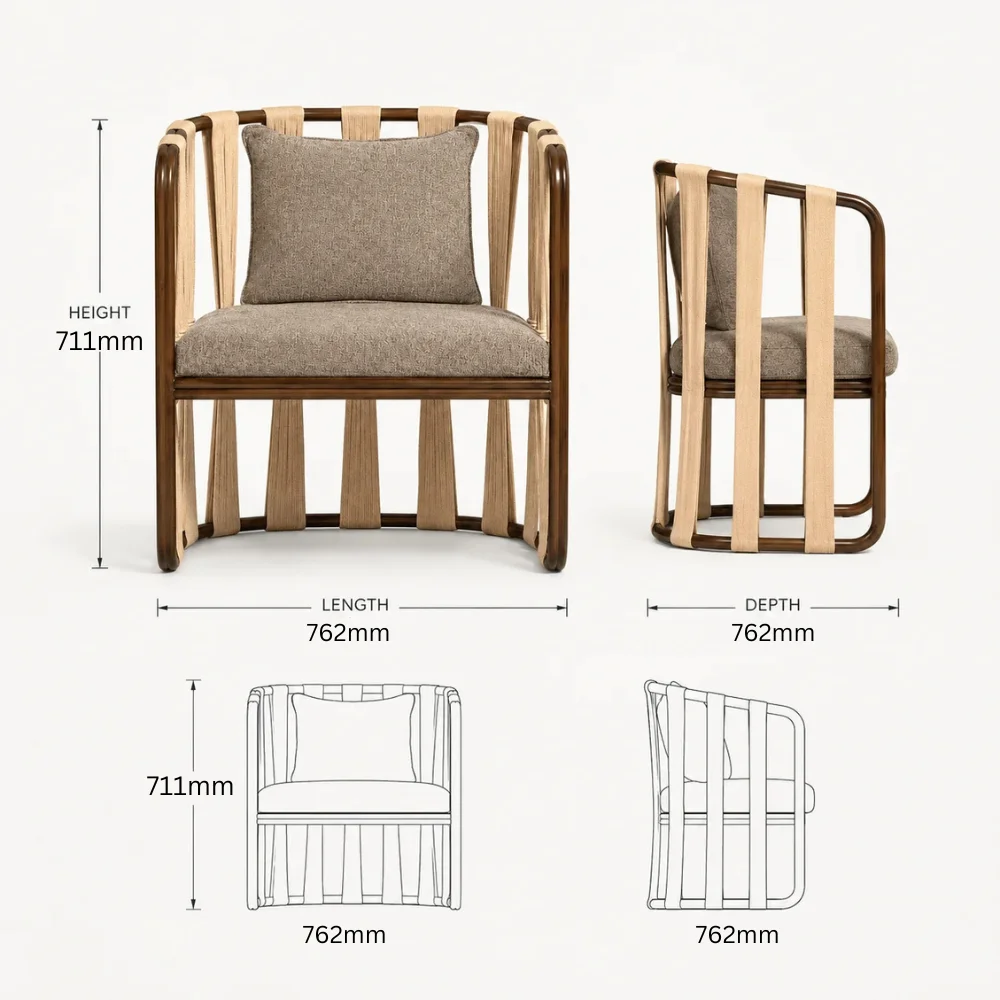 Zaioraa valincia brown metal outdoor chair