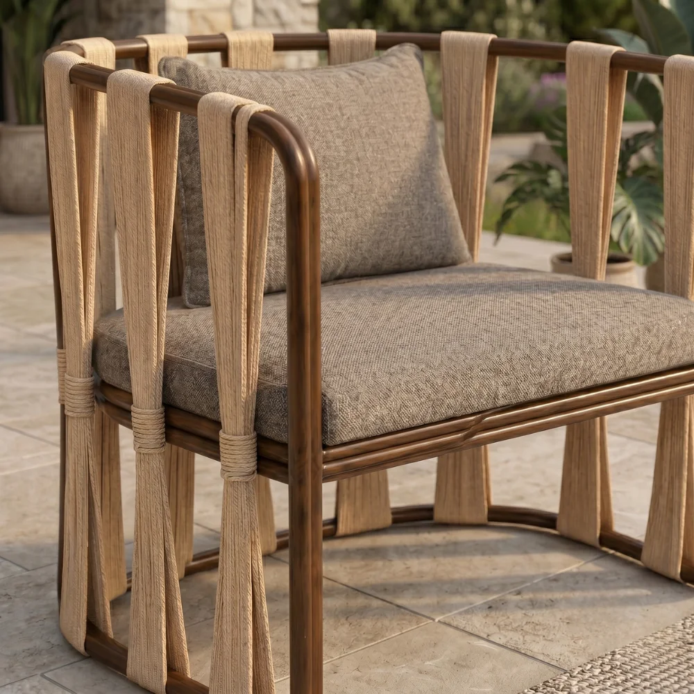 Zaioraa valincia brown metal outdoor chair