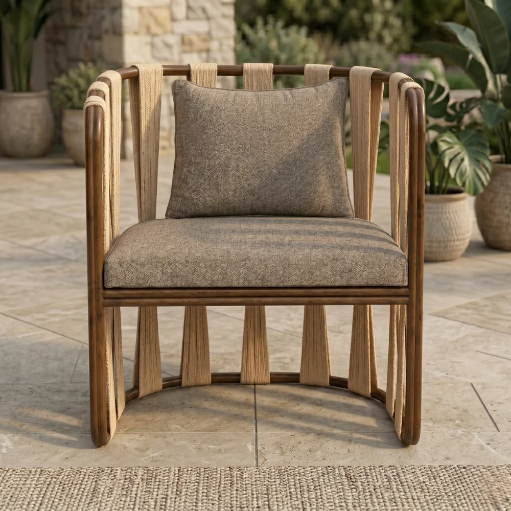 Zaioraa valincia brown metal outdoor chair