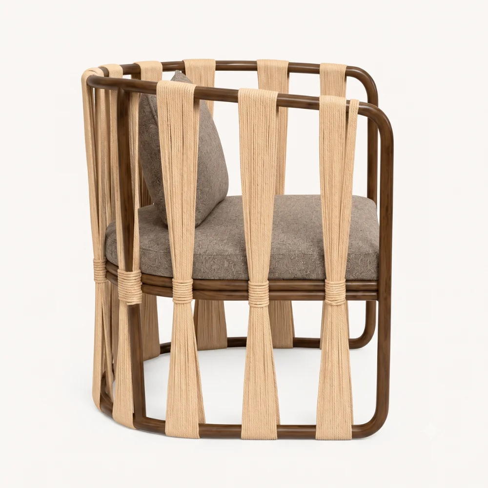 Zaioraa valincia brown metal outdoor chair
