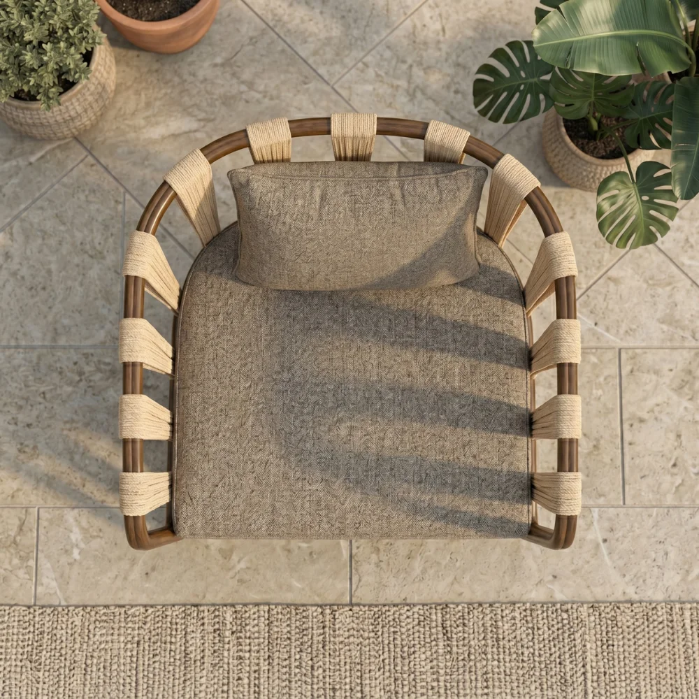 Zaioraa valincia brown metal outdoor chair