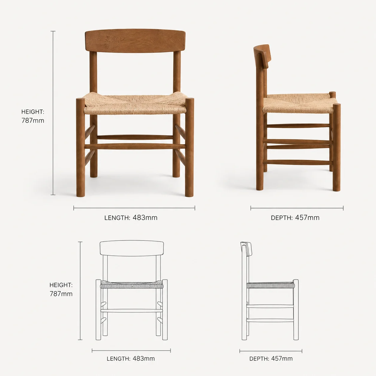 Zaioraa zebrano natural ash wood outdoor chair