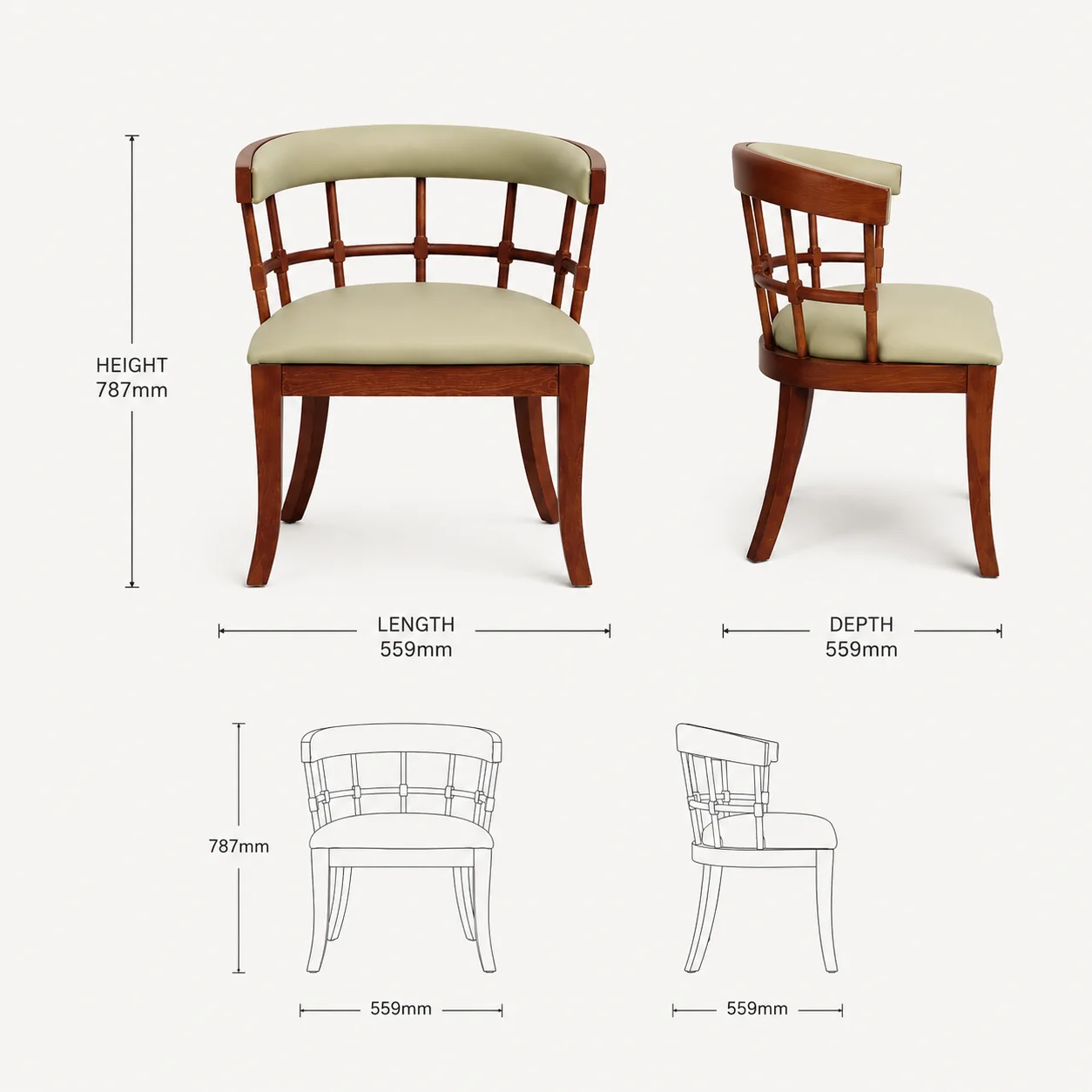 Zaioraa valincia warm brown suwed ash wood accent chair