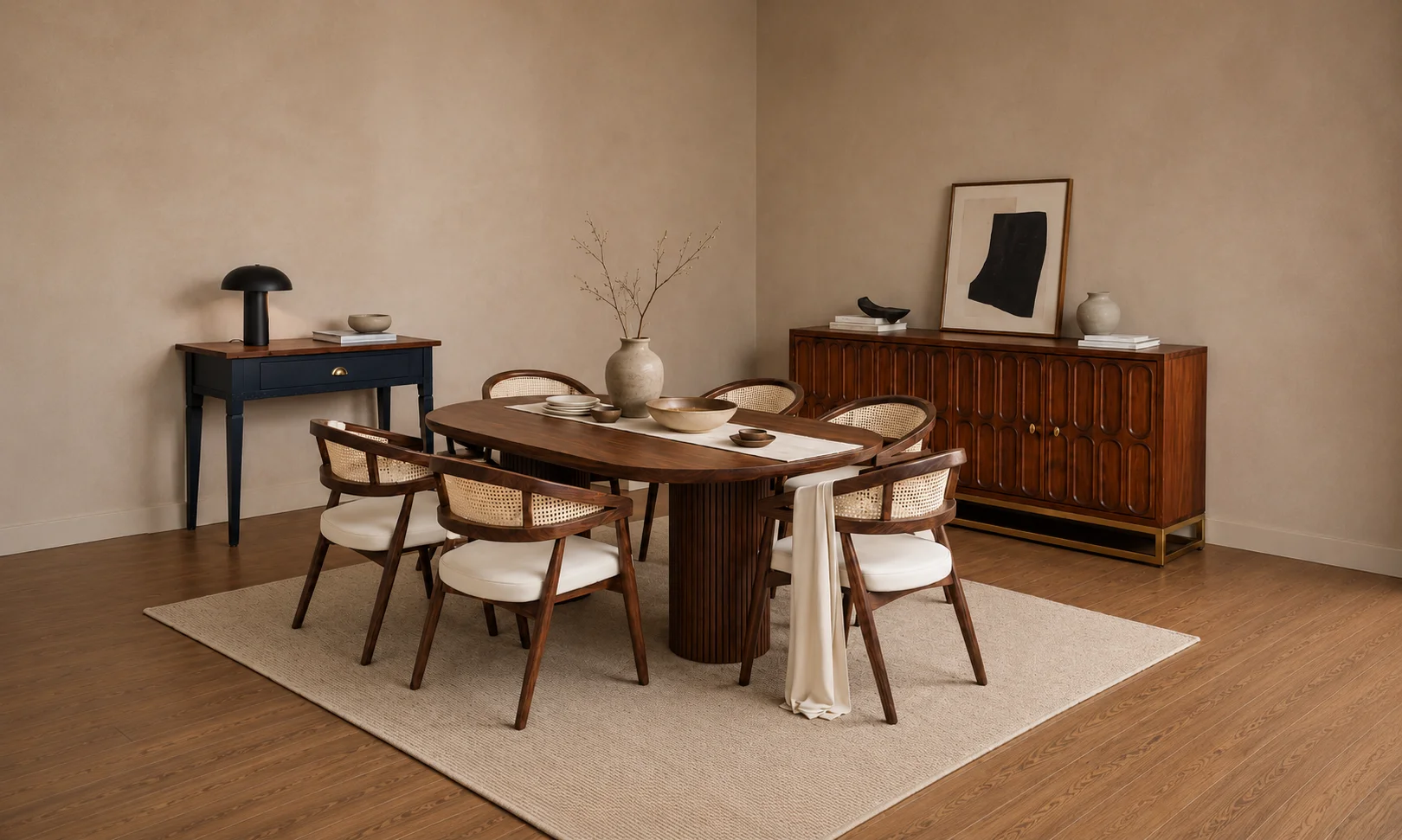 Solid wood dining tables and dining chairs for modern homes