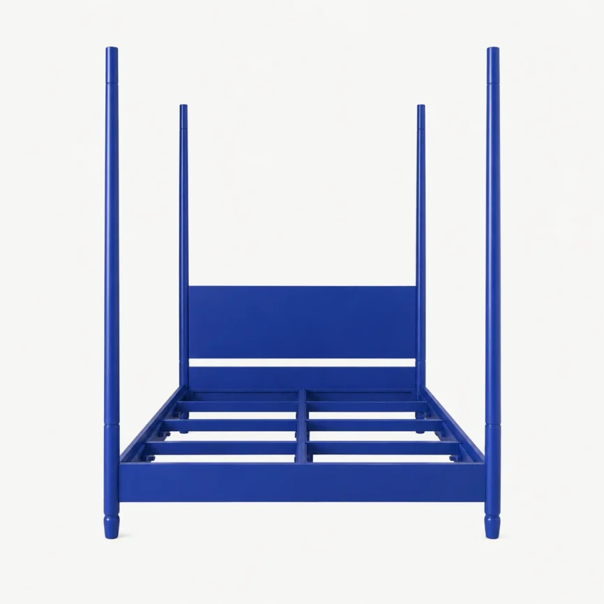 Zaioraa nova blue acacia wood four poster bed