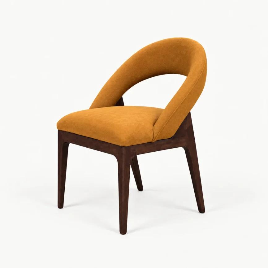 Zaioraa carmel walnut brown acacia wood accent chair